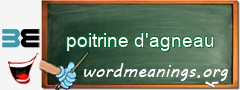 WordMeaning blackboard for poitrine d'agneau
